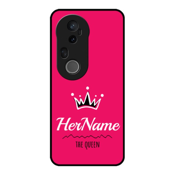 Vivo T4 Ultra 5G Custom Glass Phone Case - Queen With Name Design Vivo T4 Ultra 5G Custom Glass Phone Case - Queen With Name Design