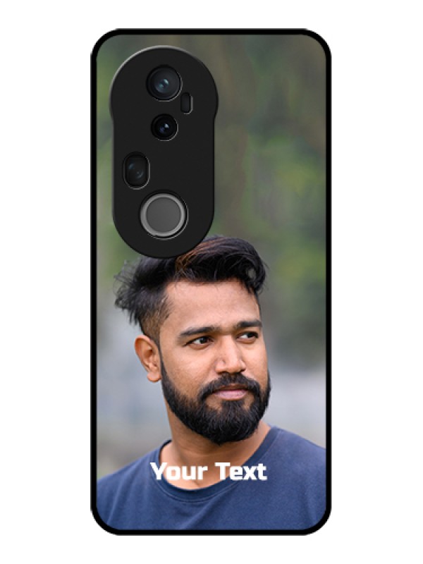 Custom Vivo T4 Ultra 5G Custom Glass Phone Case - Photo With Text Design