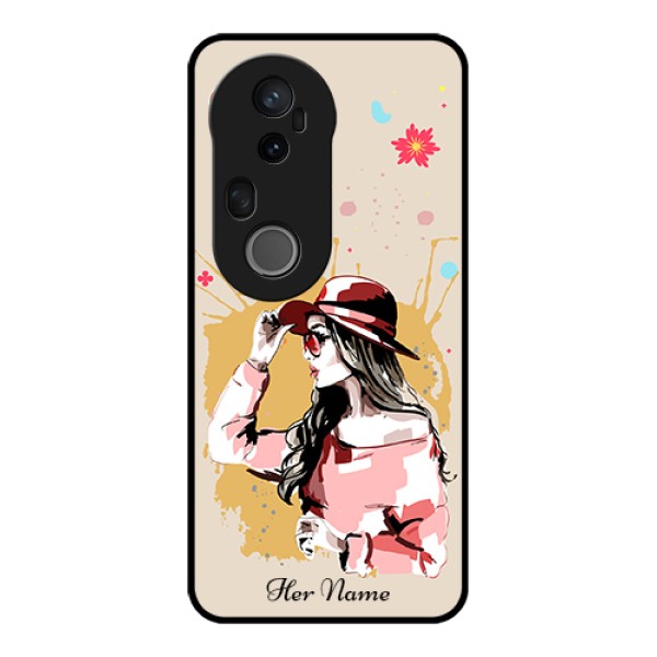 Vivo T4 Ultra 5G Custom Glass Phone Case - Women With Pink Hat Design Vivo T4 Ultra 5G Custom Glass Phone Case - Women With Pink Hat Design