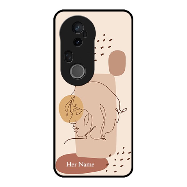 Vivo T4 Ultra 5G Custom Glass Phone Case - Calm Woman Line Art Design