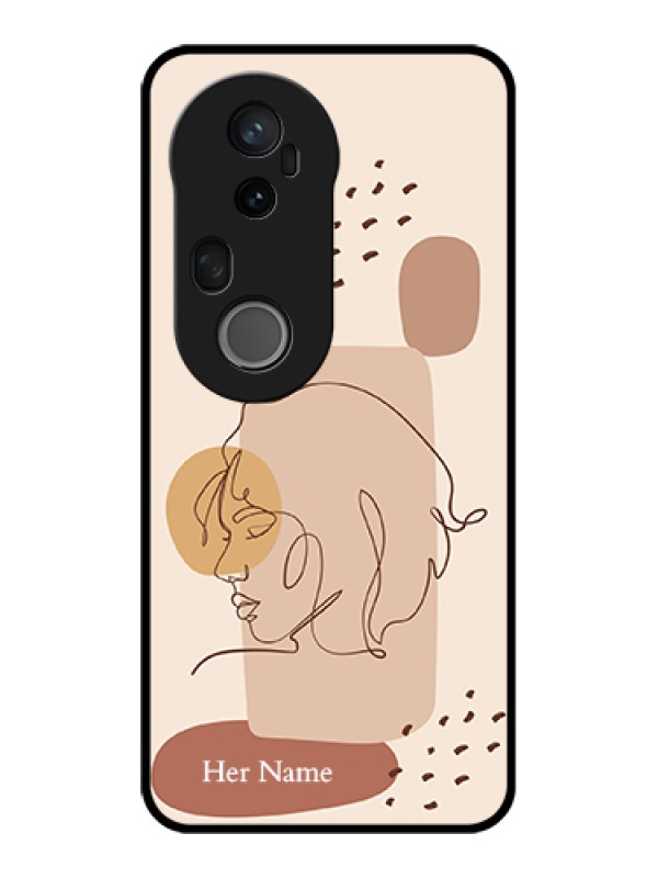 Custom Vivo T4 Ultra 5G Custom Glass Phone Case - Calm Woman Line Art Design