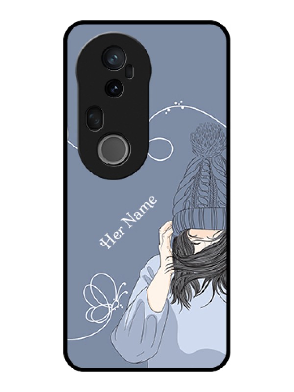 Custom Vivo T4 Ultra 5G Custom Glass Phone Case - Girl In Winter Outfit Design