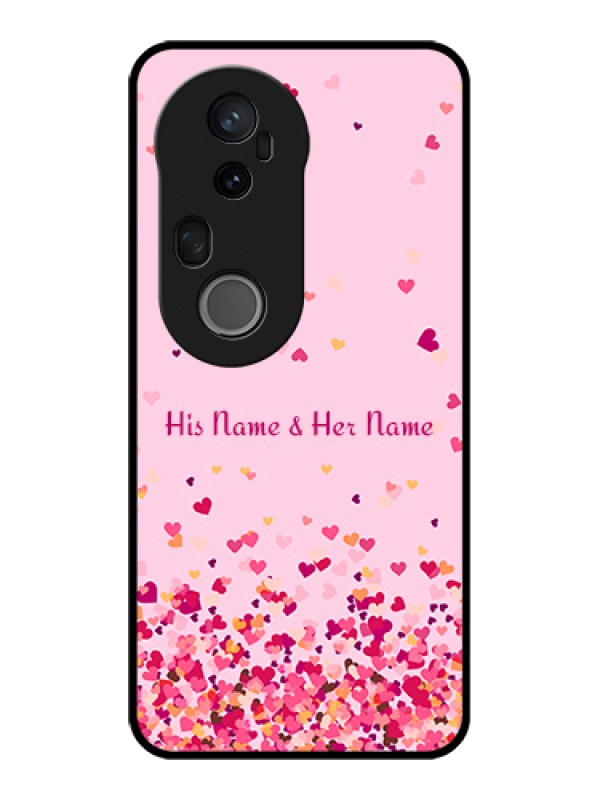 Custom Vivo T4 Ultra 5G Custom Glass Phone Case - Floating Hearts Design