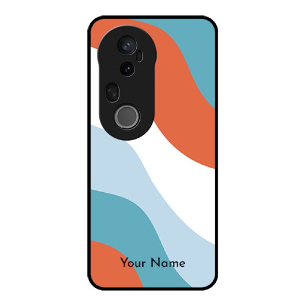 Vivo T4 Ultra 5G Custom Glass Phone Case - Coloured Waves Design