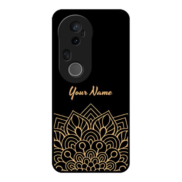 Vivo T4 Ultra 5G Custom Glass Phone Case - Golden Mandala Design