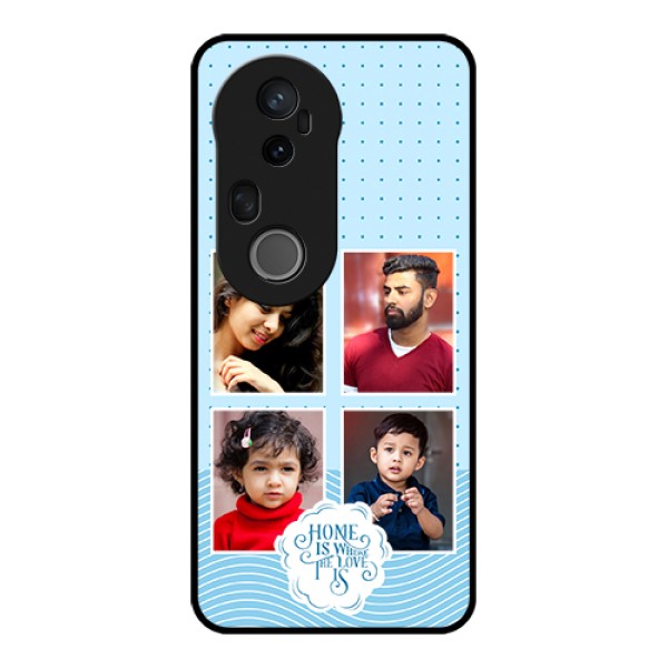 Vivo T4 Ultra 5G Custom Glass Phone Case - Cute Love Quote With 4 Pic Upload Design Vivo T4 Ultra 5G Custom Glass Phone Case - Cute Love Quote With 4 Pic Upload Design