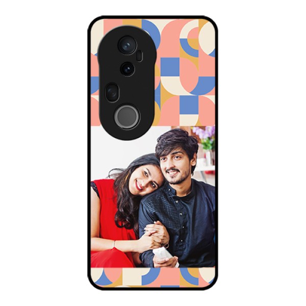 Vivo T4 Ultra 5G Custom Glass Phone Case - Semi - Circle Maze Pattern Design