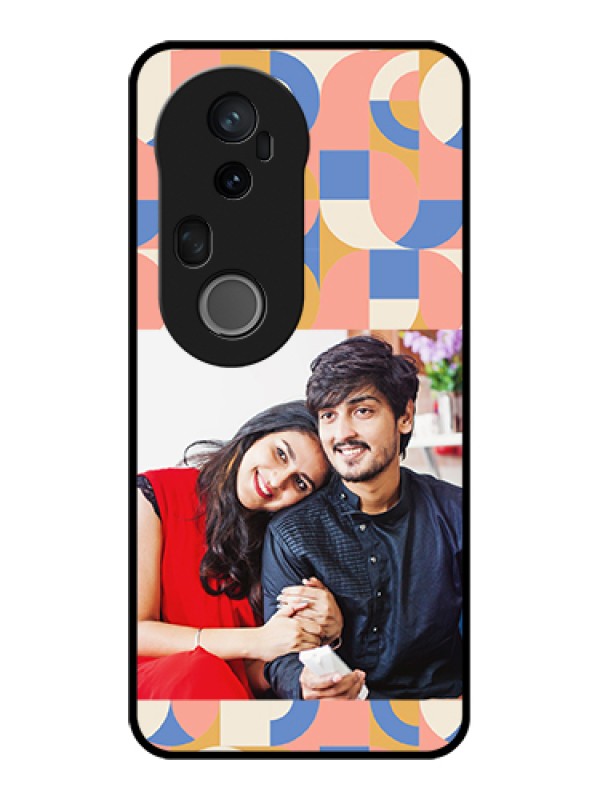 Custom Vivo T4 Ultra 5G Custom Glass Phone Case - Semi - Circle Maze Pattern Design