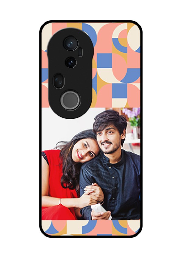 Vivo T4 Ultra 5G Custom Glass Phone Case - Semi - Circle Maze Pattern Design