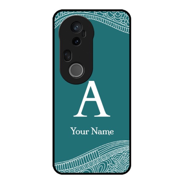 Vivo T4 Ultra 5G Custom Glass Phone Case - Line Art Pattern With Custom Name Design Vivo T4 Ultra 5G Custom Glass Phone Case - Line Art Pattern With Custom Name Design