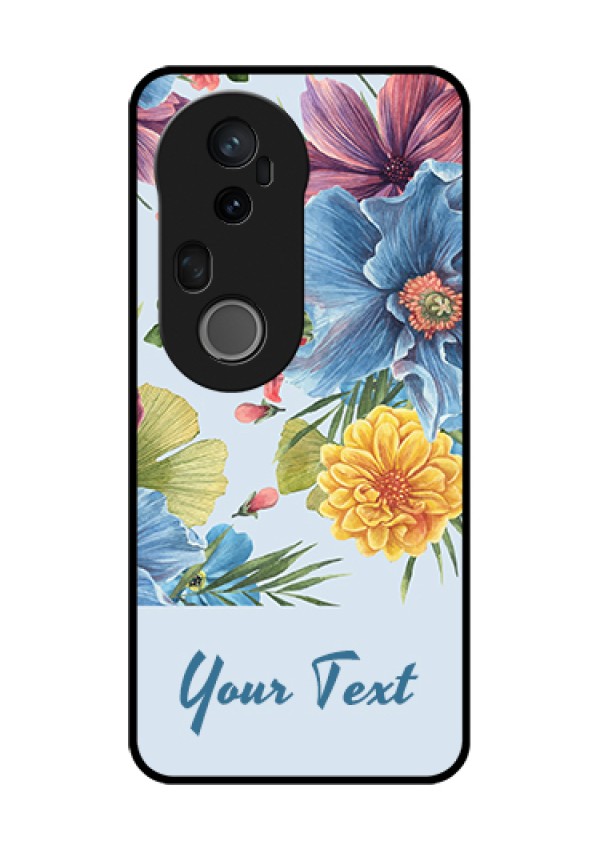 Vivo T4 Ultra 5G Custom Glass Phone Case - Stunning Watercolored Flowers Painting Design