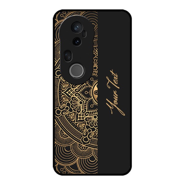 Vivo T4 Ultra 5G Custom Glass Phone Case - Mandala Art With Custom Text Design