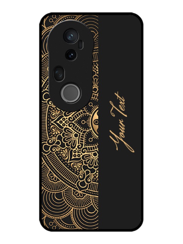 Custom Vivo T4 Ultra 5G Custom Glass Phone Case - Mandala Art With Custom Text Design