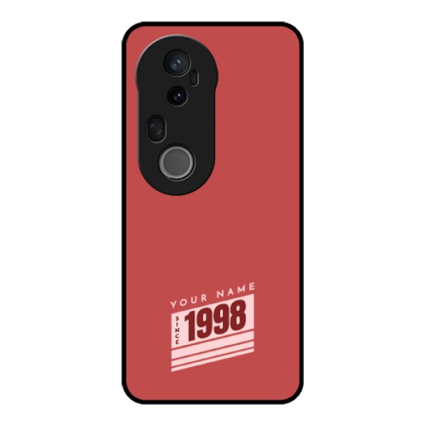 Vivo T4 Ultra 5G Custom Glass Phone Case - Red Custom Year Of Birth Design