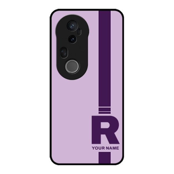 Vivo T4 Ultra 5G Custom Glass Phone Case - Simple Dual Tone Stripe With Name Design Vivo T4 Ultra 5G Custom Glass Phone Case - Simple Dual Tone Stripe With Name Design