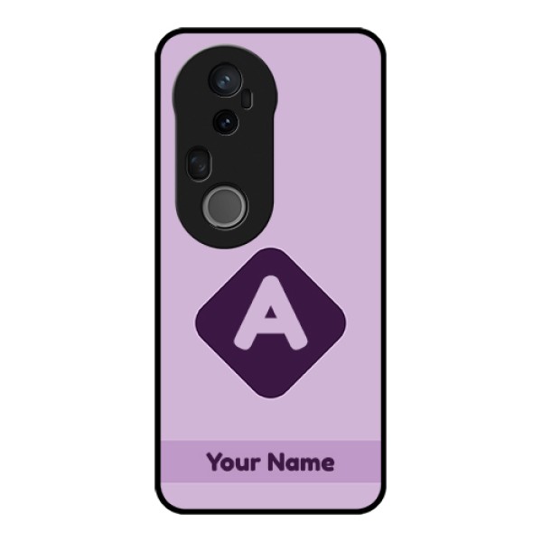 Vivo T4 Ultra 5G Custom Glass Phone Case - Custom Letter In Curved Badge Design Vivo T4 Ultra 5G Custom Glass Phone Case - Custom Letter In Curved Badge Design