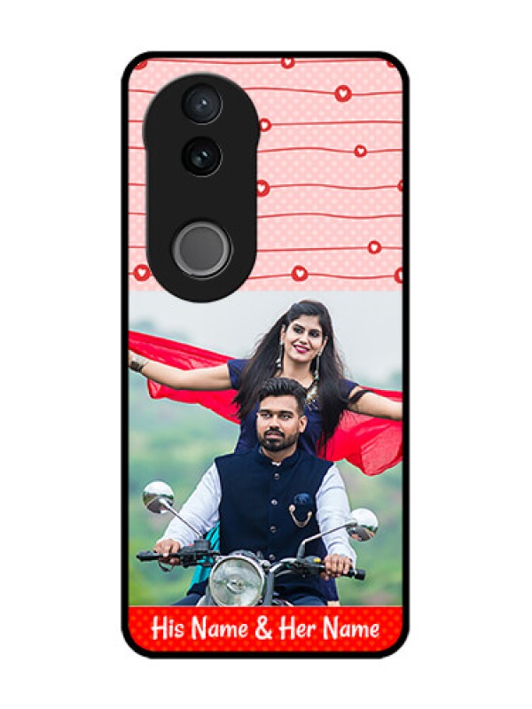 Custom Vivo T4R 5G Custom Glass Phone Case - Red Pattern Case Design