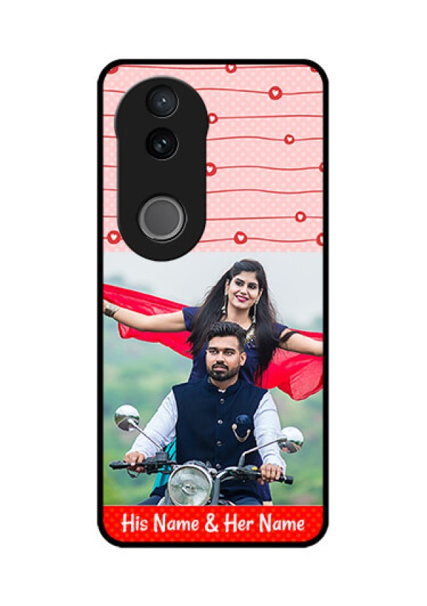 Vivo T4R 5G Custom Glass Phone Case - Red Pattern Case Design