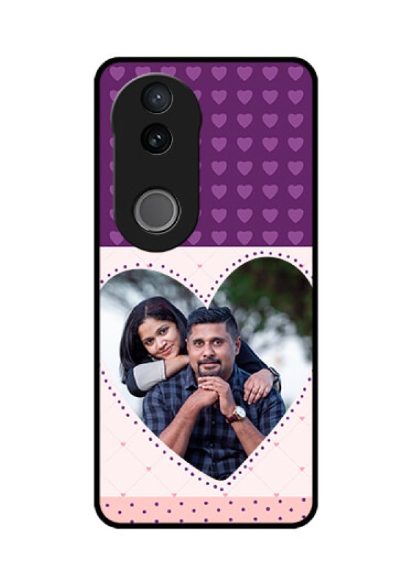 Vivo T4R 5G Custom Glass Phone Case - Violet Love Dots Design