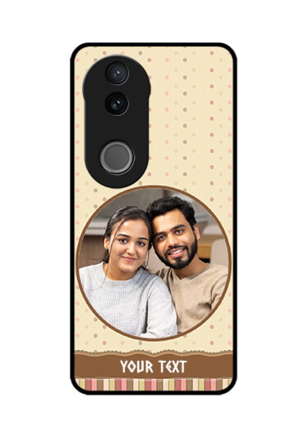 Vivo T4R 5G Custom Glass Phone Case - Brown Dotted Mobile Case Design
