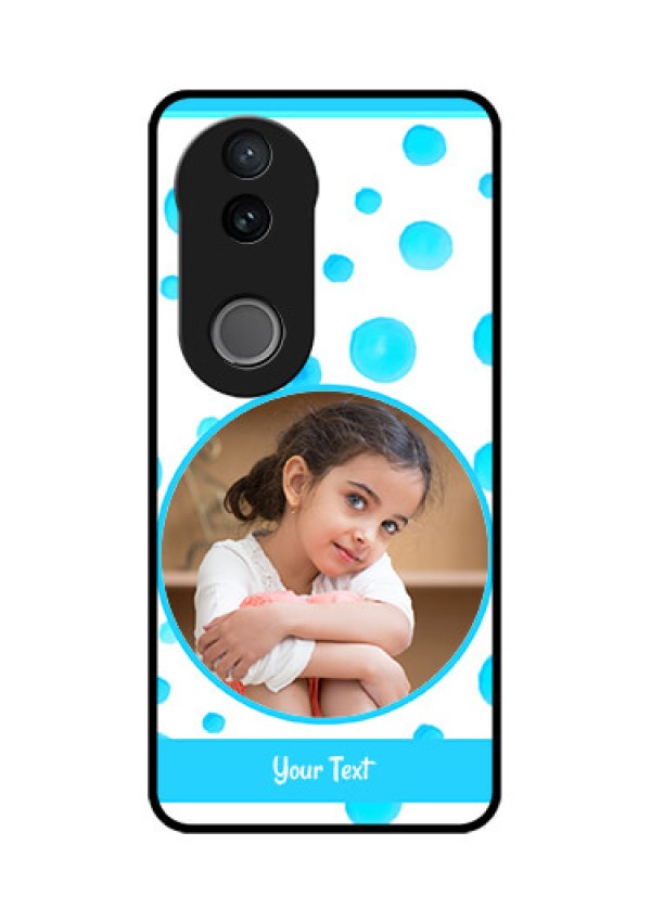 Vivo T4R 5G Custom Glass Phone Case - Blue Bubbles Pattern Design