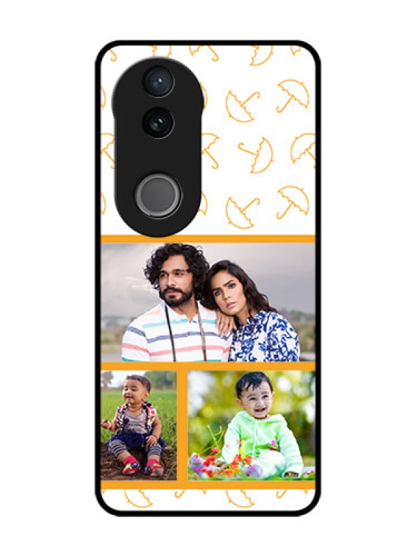 Custom Vivo T4R 5G Custom Glass Phone Case - Yellow Pattern Design