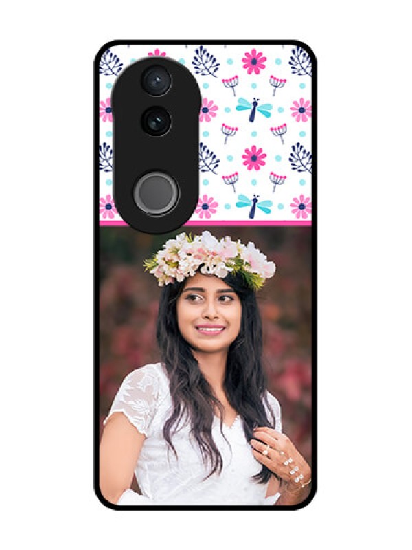 Custom Vivo T4R 5G Custom Glass Phone Case - Colorful Flower Design