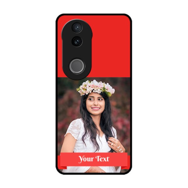 Vivo T4R 5G Custom Glass Phone Case - Simple Red Color Design Vivo T4R 5G Custom Glass Phone Case - Simple Red Color Design