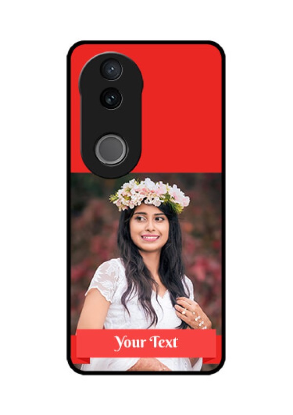 Vivo T4R 5G Custom Glass Phone Case - Simple Red Color Design