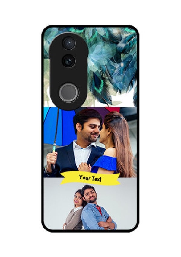 Vivo T4R 5G Custom Glass Phone Case - Image With Boho Peacock Feather Design