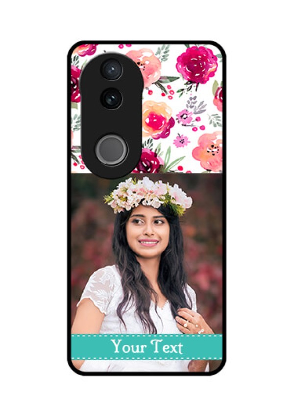 Vivo T4R 5G Custom Glass Phone Case - Water Colors Floral Design