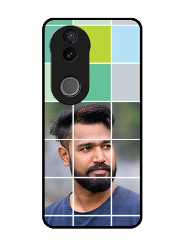 Custom Vivo T4R 5G Custom Glass Phone Case - With White Box Pattern