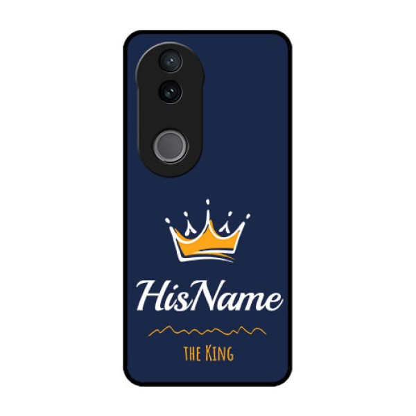 Vivo T4R 5G Custom Glass Phone Case - King With Name Design