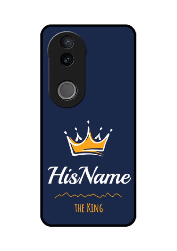 Vivo T4R 5G Custom Glass Phone Case - King With Name Design