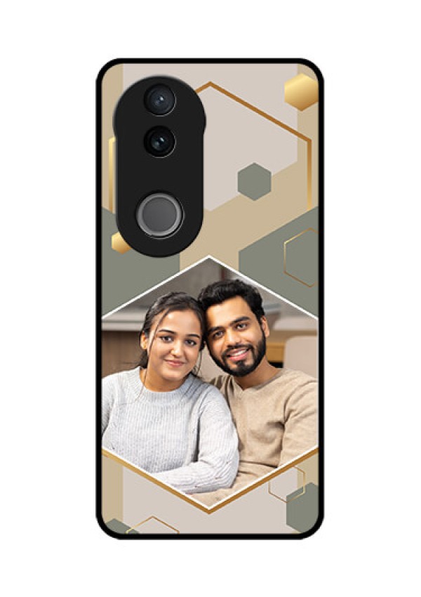 Vivo T4R 5G Custom Glass Phone Case - Stylish Hexagon Pattern Design