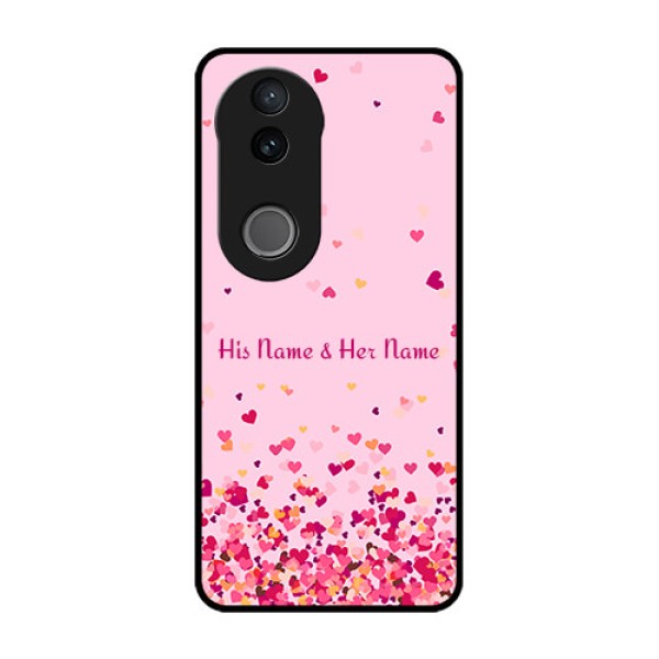 Vivo T4R 5G Custom Glass Phone Case - Floating Hearts Design