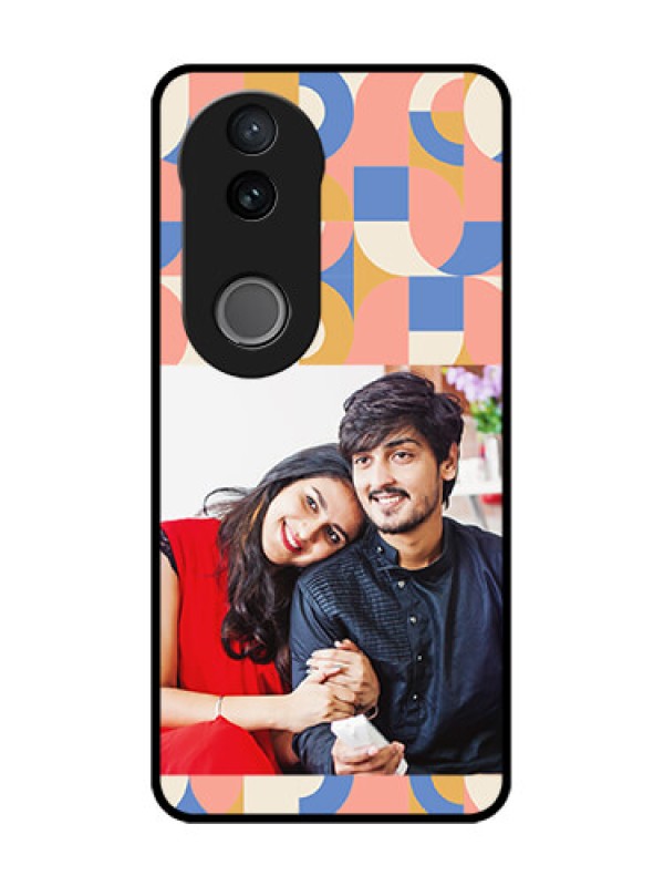 Custom Vivo T4R 5G Custom Glass Phone Case - Semi - Circle Maze Pattern Design