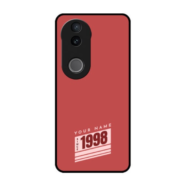 Vivo T4R 5G Custom Glass Phone Case - Red Custom Year Of Birth Design