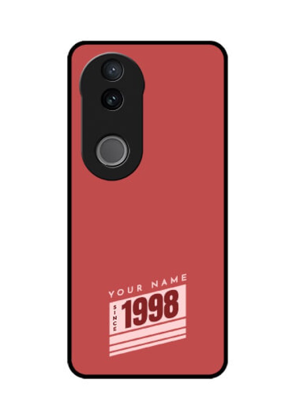 Vivo T4R 5G Custom Glass Phone Case - Red Custom Year Of Birth Design