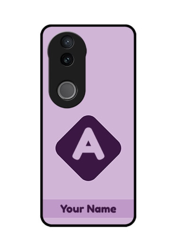 Vivo T4R 5G Custom Glass Phone Case - Custom Letter In Curved Badge Design