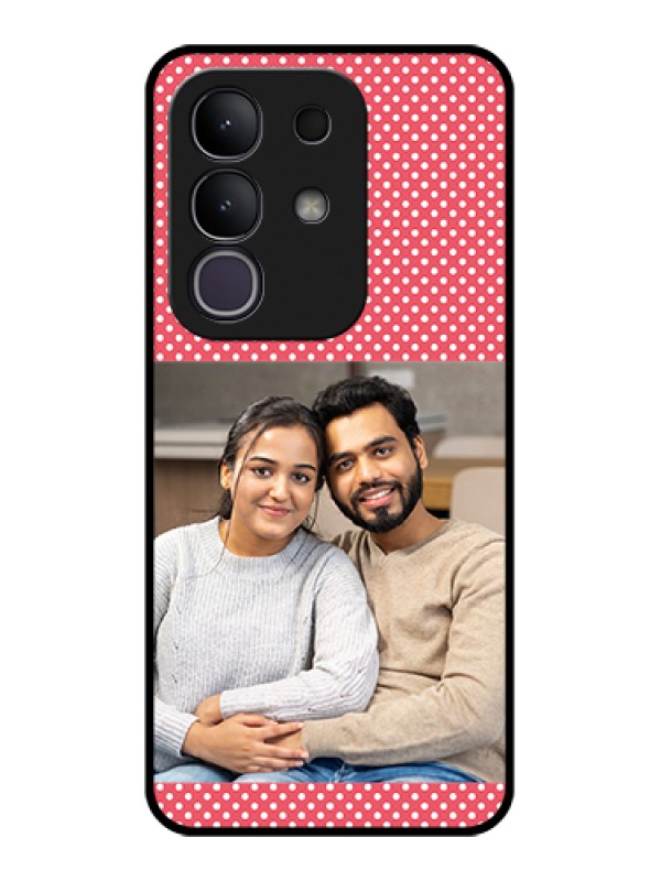 Custom Vivo T4x 5G Custom Glass Phone Case - White Dotted Design