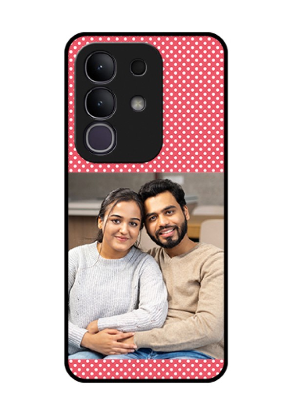 Vivo T4x 5G Custom Glass Phone Case - White Dotted Design