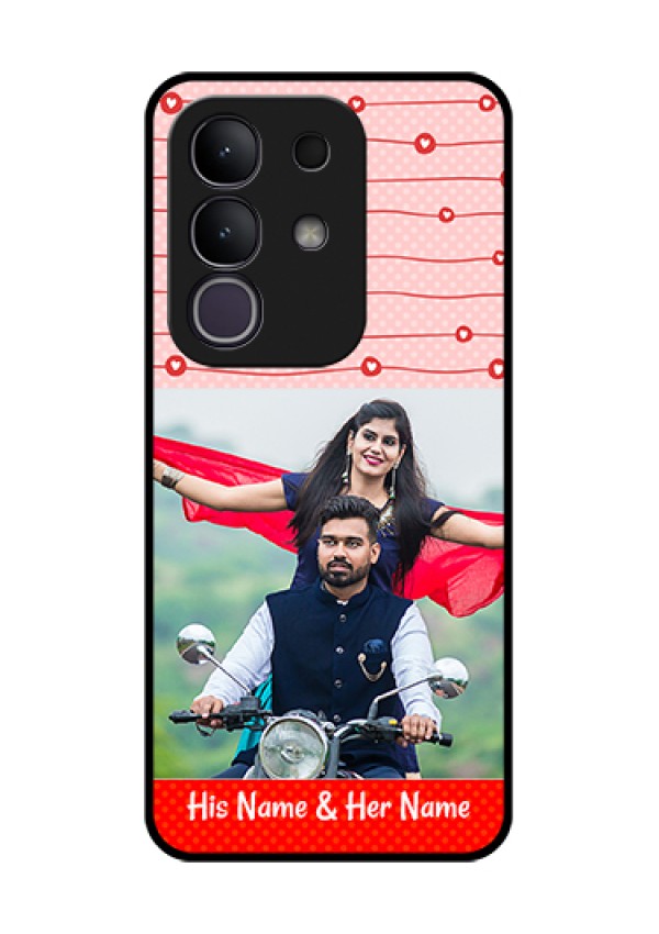 Vivo T4x 5G Custom Glass Phone Case - Red Pattern Case Design