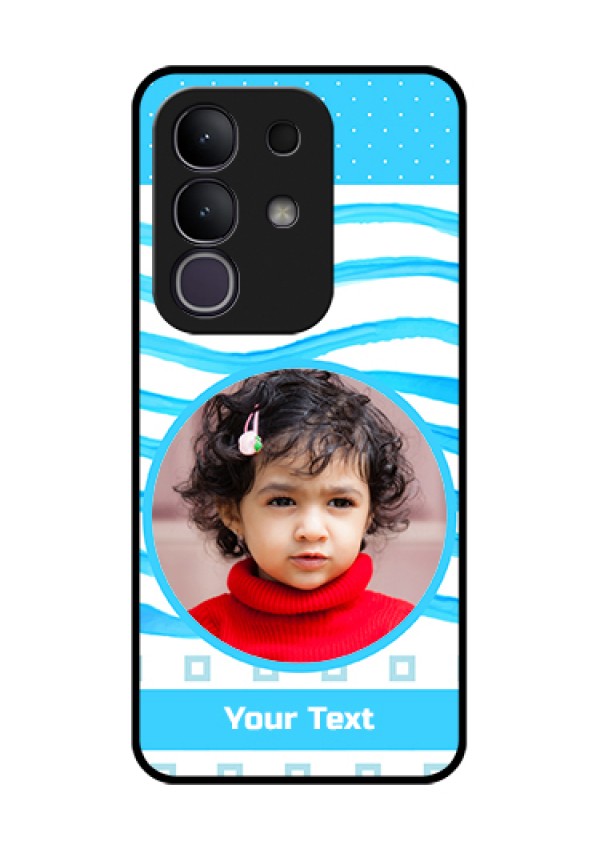 Vivo T4x 5G Custom Glass Phone Case - Simple Blue Case Design