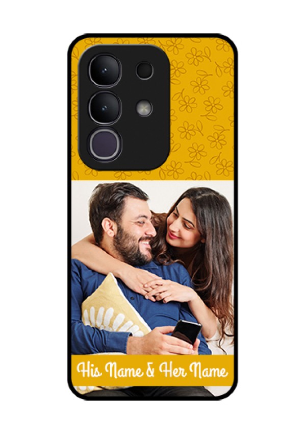 Vivo T4x 5G Custom Glass Phone Case - Yellow Floral Design