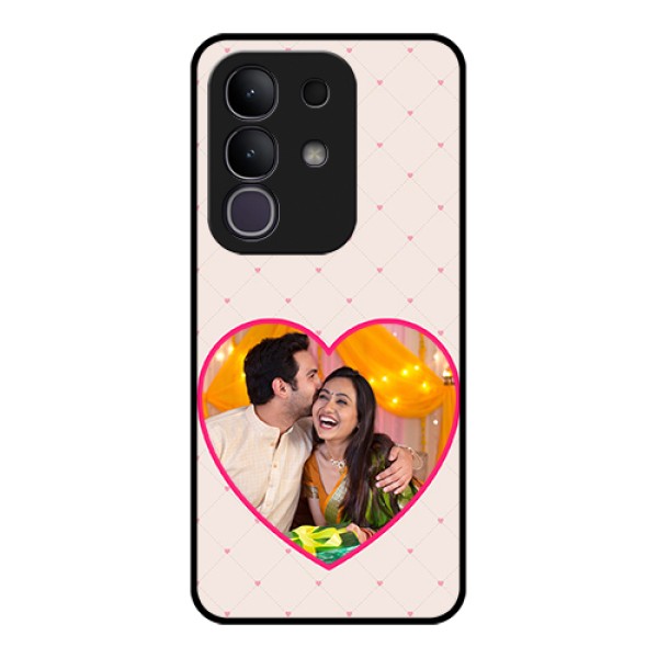 Vivo T4x 5G Custom Glass Phone Case - Heart Shape Design