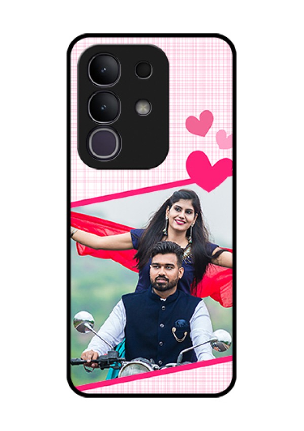 Vivo T4x 5G Custom Glass Phone Case - Love Shape Heart Design