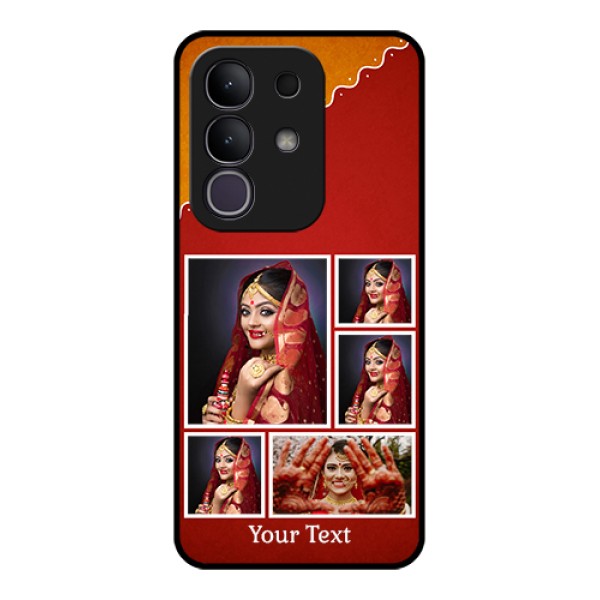Vivo T4x 5G Custom Glass Phone Case - Wedding Pic Upload Design