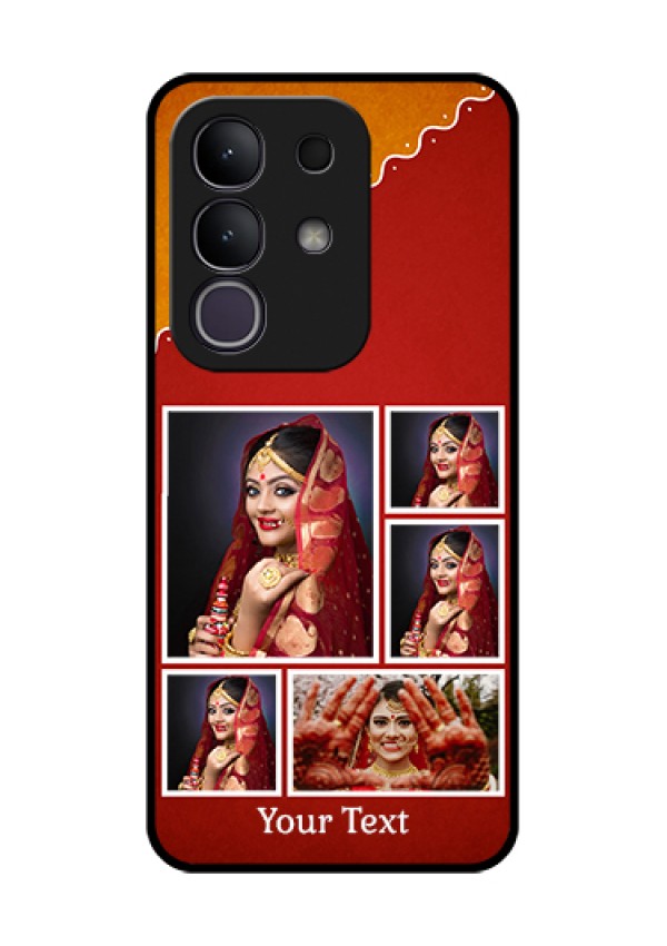 Vivo T4x 5G Custom Glass Phone Case - Wedding Pic Upload Design