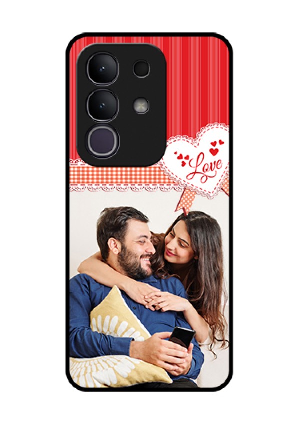 Vivo T4x 5G Custom Glass Phone Case - Red Love Pattern Design